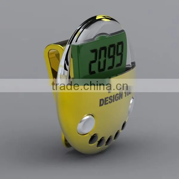 Round pedometer with belt