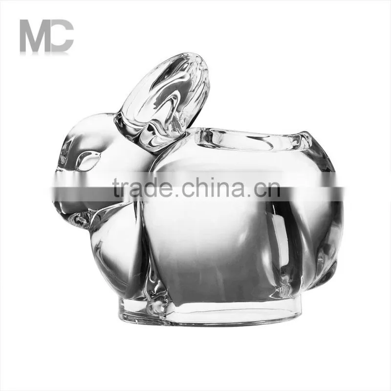 Rabbit Shaped Luxury Tealight Votive Clear Glass Candle Holder