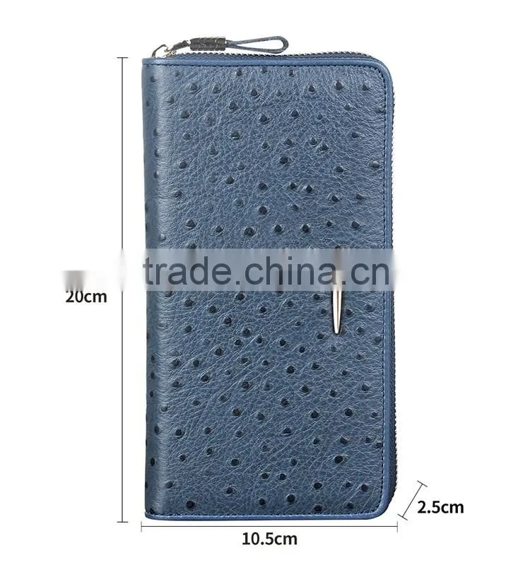 QIALINO New Long Wallet Luxury Ostrich Leather branded women wallet handbag