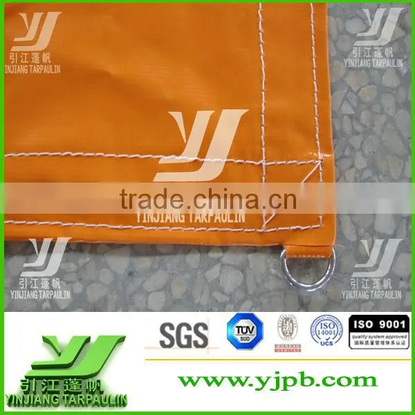 Orange durable Strong D Rings PVC Tarpaulin
