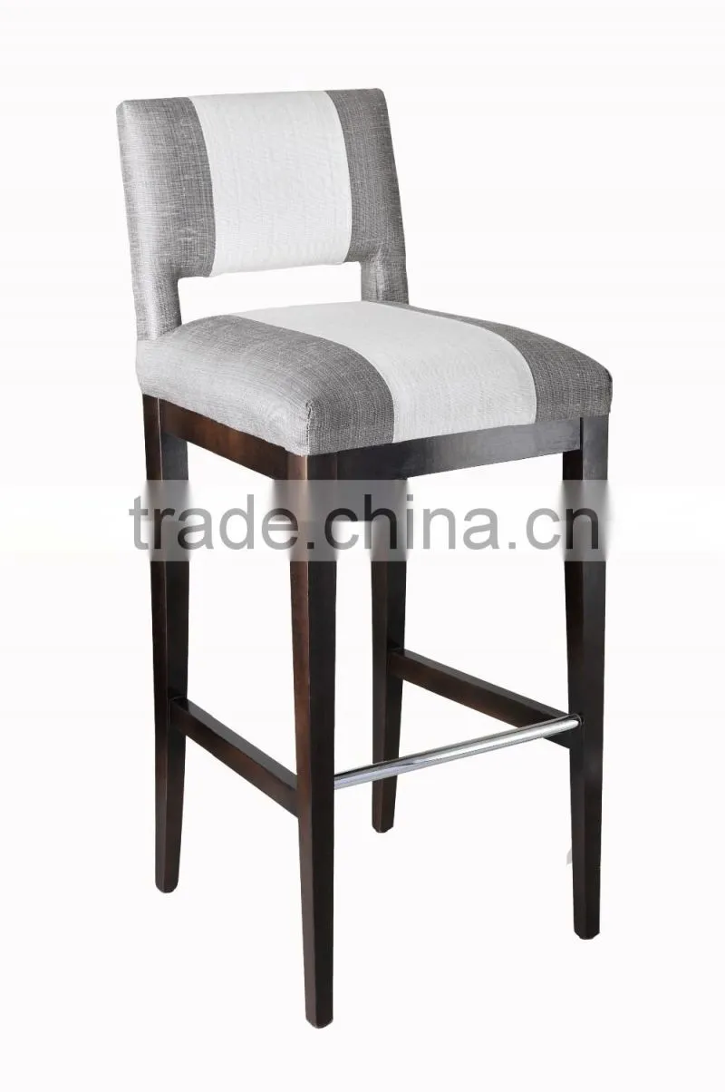 Hot sale bar furniture bar stool fabric chair with wooden legs