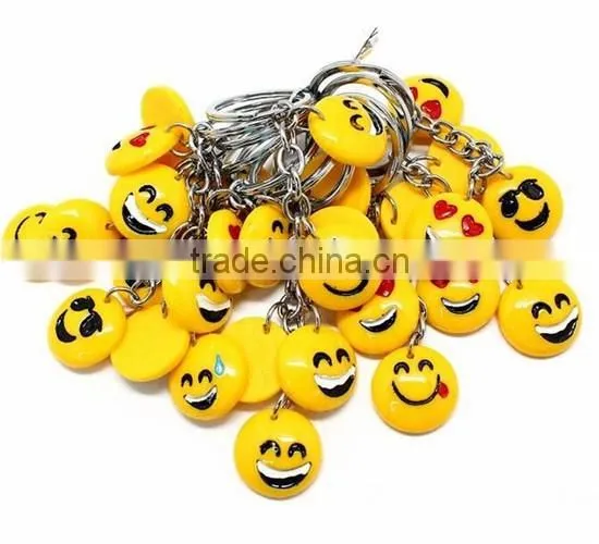 Popular Stuffed Plush Soft Toy Key Chains Yellow emoji keychain