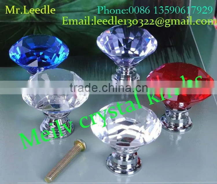 2016 furniture hardware kitchen cabinet drawer fancy K9 glass crystal knobs