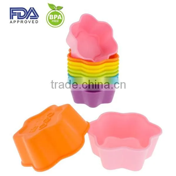 Silicone Flower Reusable Cupcake and Muffin Baking Cup