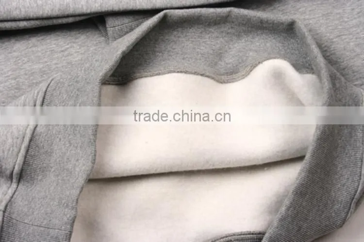 2015 Latest Design Zipper Up 100% Cotton Plain Hoodie