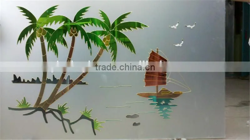 new types acid silkscreen glass for doors& windows