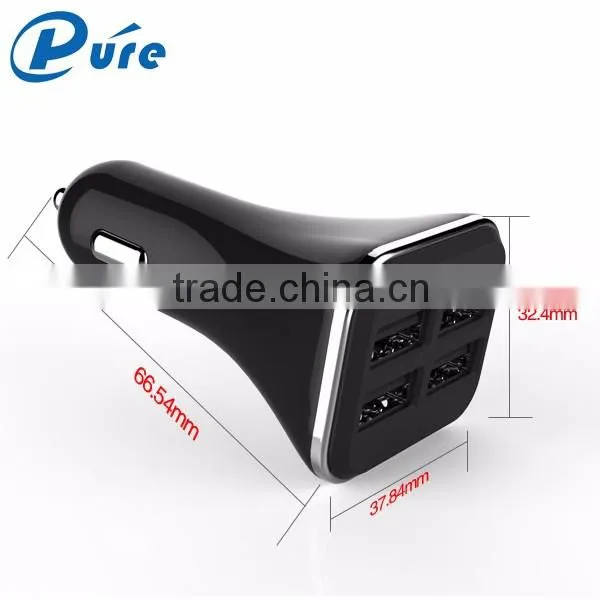 OEM 5.2A/6.8A intelligent recognition car charger premium 4 usb car charger for mobile phones