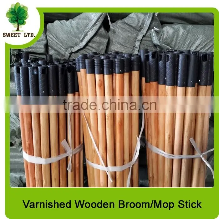 Cheapest wooden broom stick varnished 2.2*120cm with italian screw