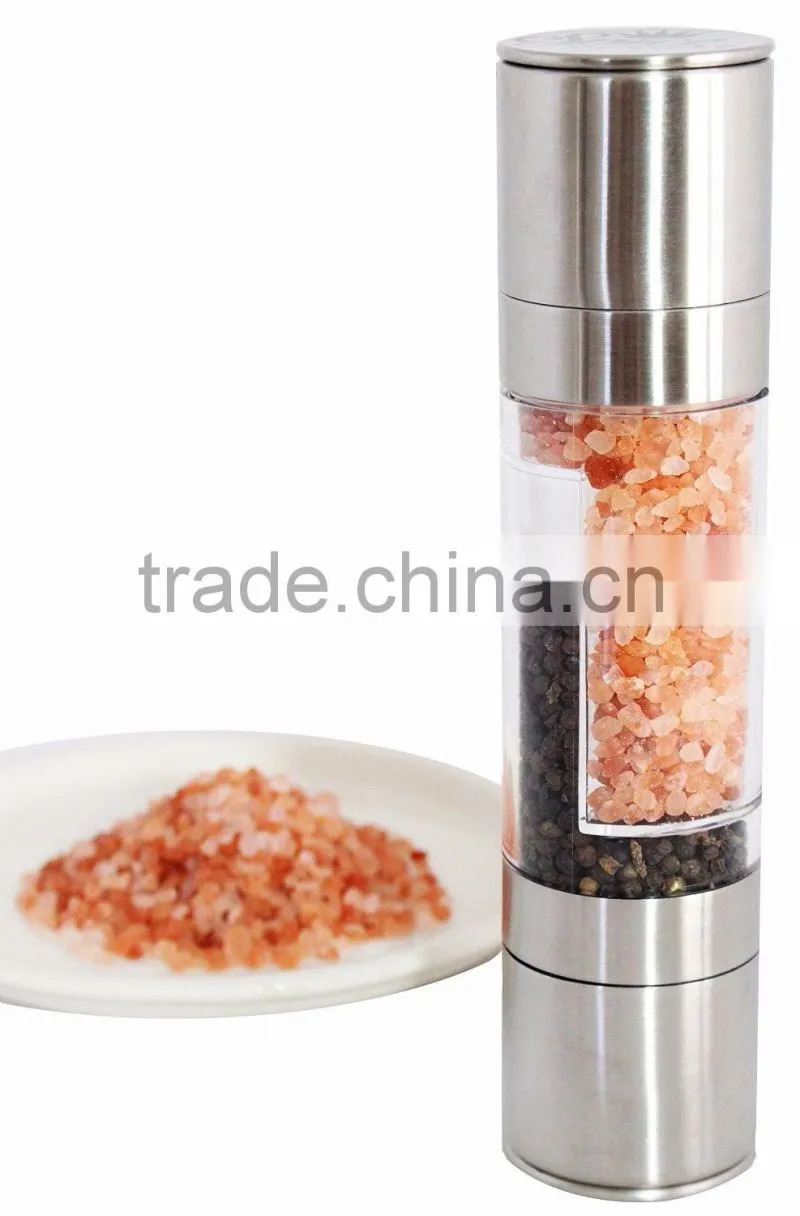 Adjustable Ceramic Grinding Mechanism Stainless Steel Salt and Pepper grinder Set 2 in 1 Salt and Pepper Mill Set