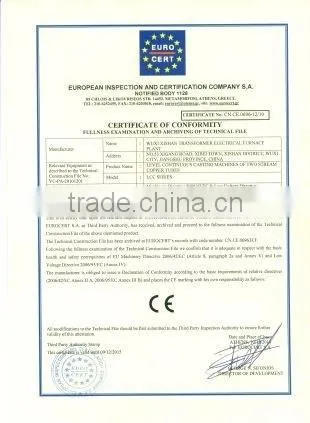 Upward continuous casting electrical furance for rod, tube and strip