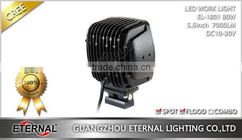 80W 5.5inch high power auto led work light heavy duty truck excavator light agriculture machinery equipment lamp