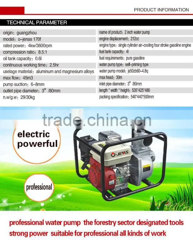 6.5HP high pressure water pump 3 inch water pump
