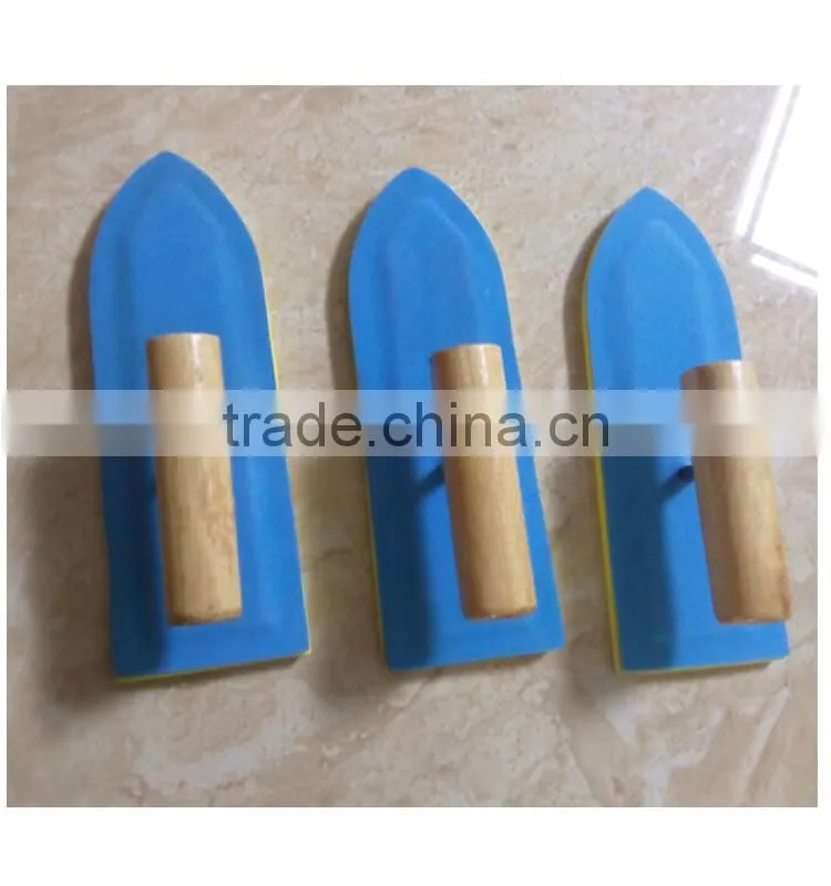 Wooden handle aluminum foam sponge plastering trowel