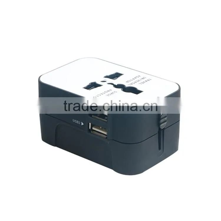 Factory Price USB Universal Portable Travel Plug Unique Travel Plug Superb Quality AC 250V Customized with double USB port