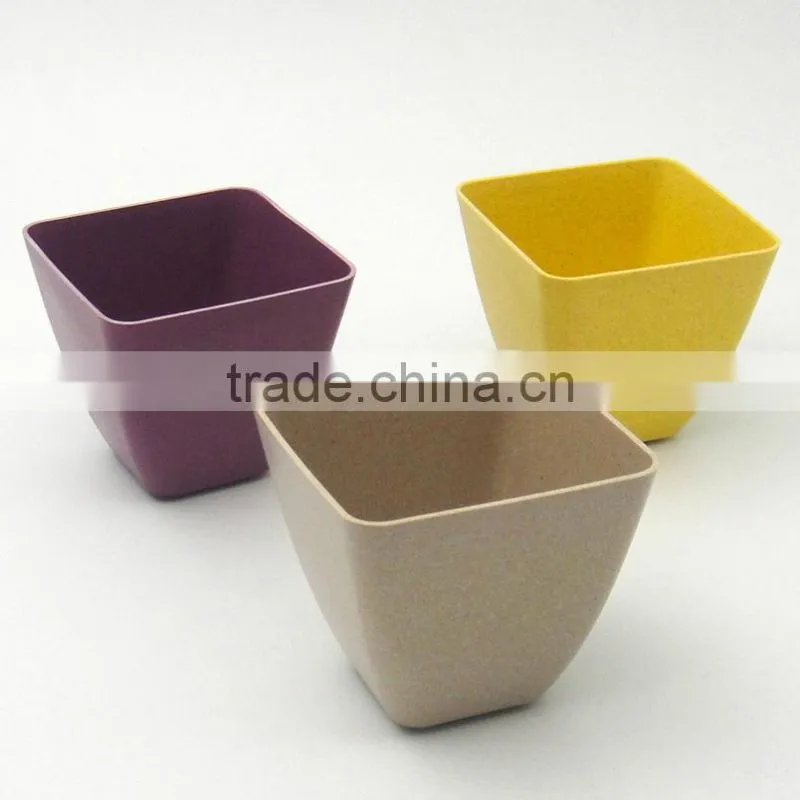 BAMBOO FIBER SQUARE GARDEN POT/COLORFUL SQUARE PLANT POT