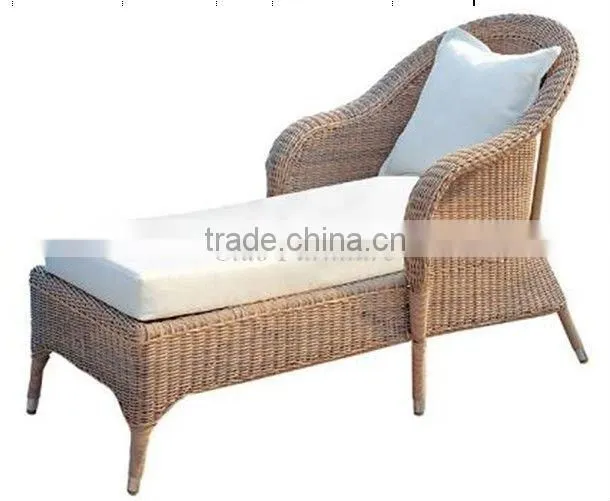 Garden wicker sun lounger patio rattan lounger