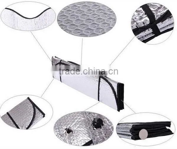 Custom design aluminum front windshield folding car sunshades for car