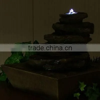 Cascading Rocks Tabletop Fountain with LED Lights