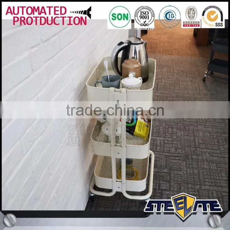 Steel Korean furniture 3-tier rack kitchen trolley