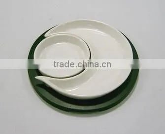 Set of 3 customized white porcelain serving tray,snack tray