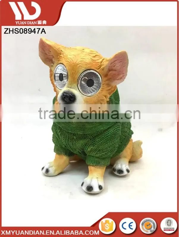 Wholesale Park Decor Solar Lamp Pekingese Artwork Garden Lights