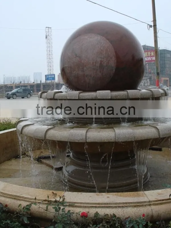 Outdoor stone ball water fountain