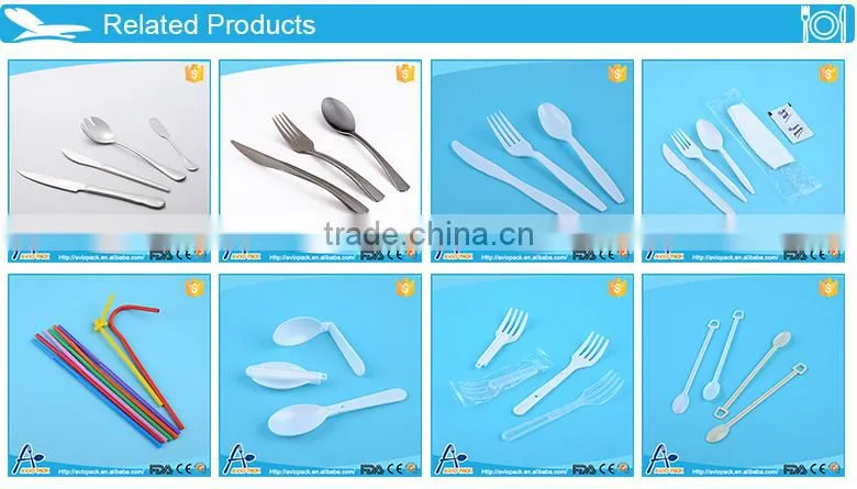 High quality aviopack white PP plastic airline multi cutlery set