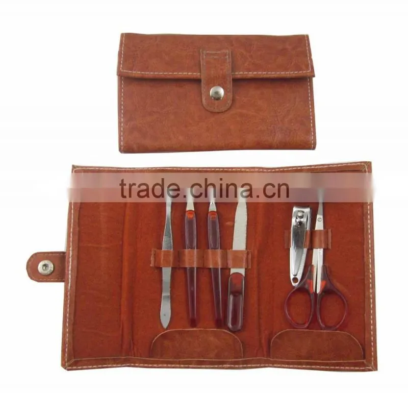 Elegant Design Press Button Pouch 8pcs Nail Manicure Set