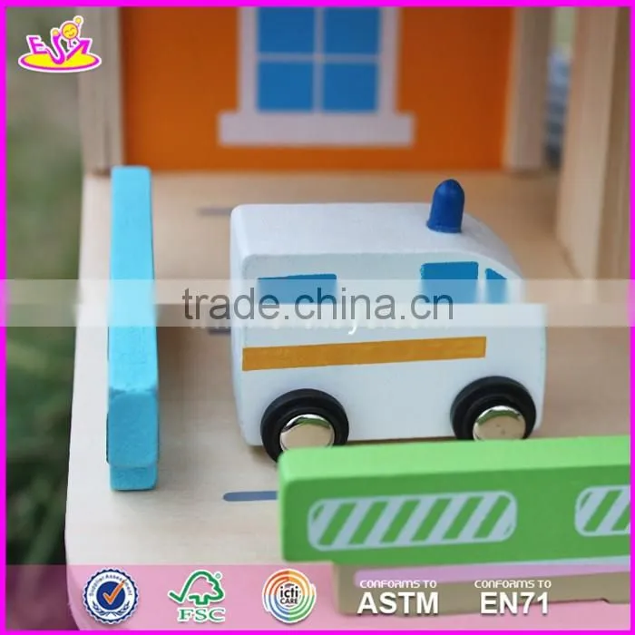 2017 new products children funny wooden parking garage toy W04B049