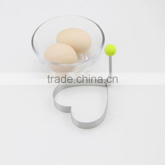 Hot Selling Novelty Cook Fried Egg Pancake Stainless Steel Heart Shaper Mould Mold Kitchen Tool Rings