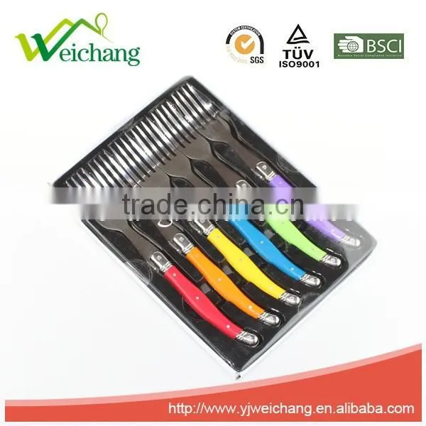 WCJ849 Hign Quality 6 Pcs Cutlery Set Wholesale PLastic Fork Set