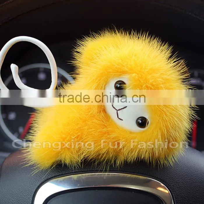 CX-A-03 Genuine Mink Fur Monkey Dolls Cute Toys Mink Fur