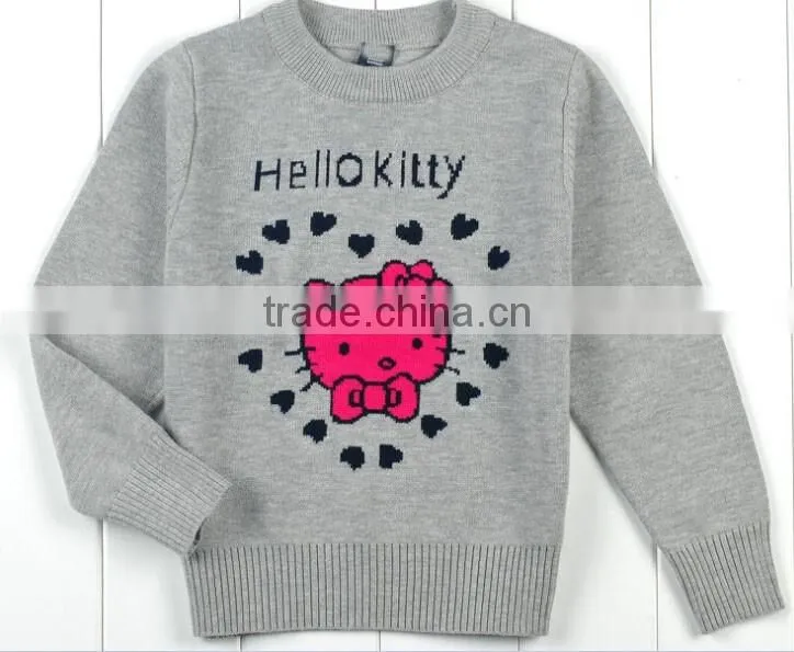 latest style china factory crewneck hello kitty cute baby sweater