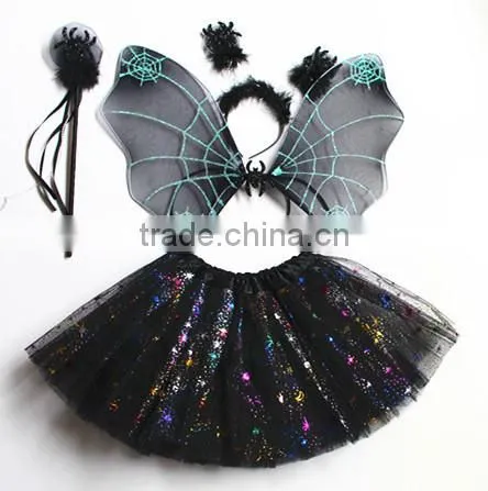 Halloween 4pcs Bithday fairy girls fancy princess dress up costume set