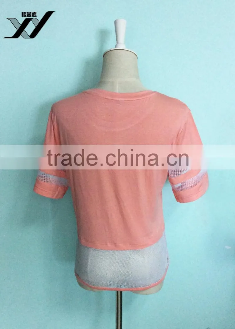 Hollow out girl tshirt with picture pattern