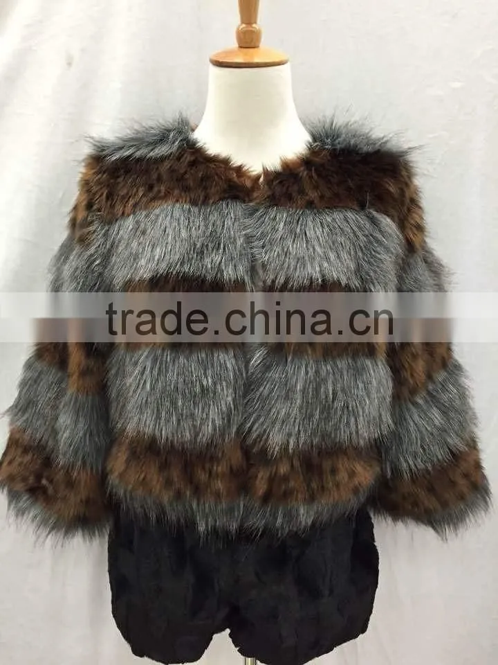 2016 autumn winter new design woman fox fur jackets ladies fake fur coat casual winter jackets
