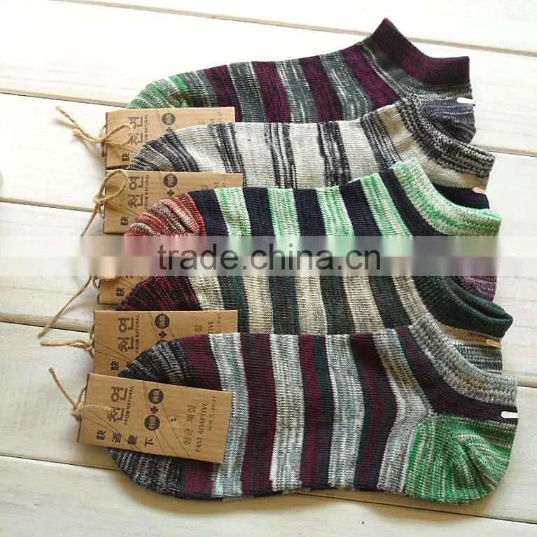 show socks men male cotton Boat happy Socks Non-Slip Invisible Stripes geometric socks No Show Slippers Meias