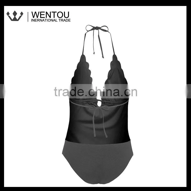 Fashionable Scalloped One Piece Swimwear