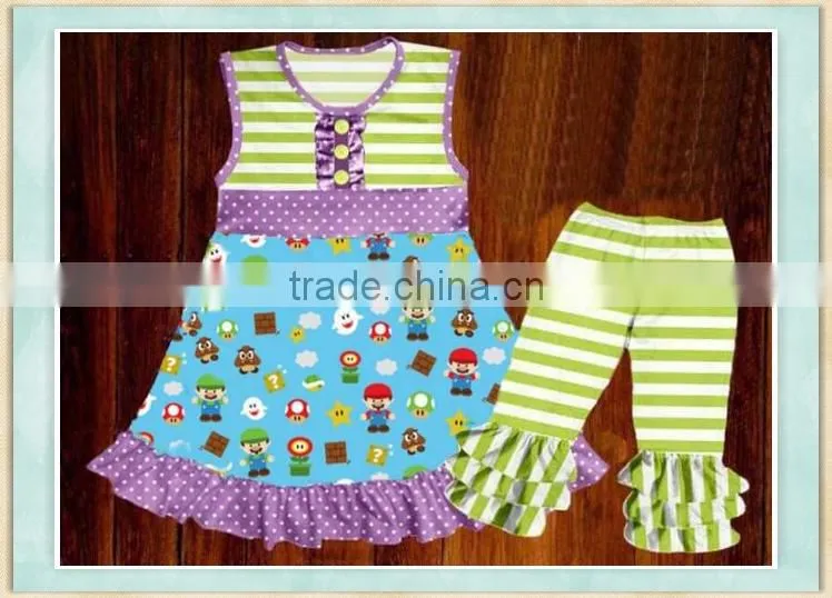 wholesale YIWU manufactures children clothes kids cotton frocks design cartoon girls fancy clothes