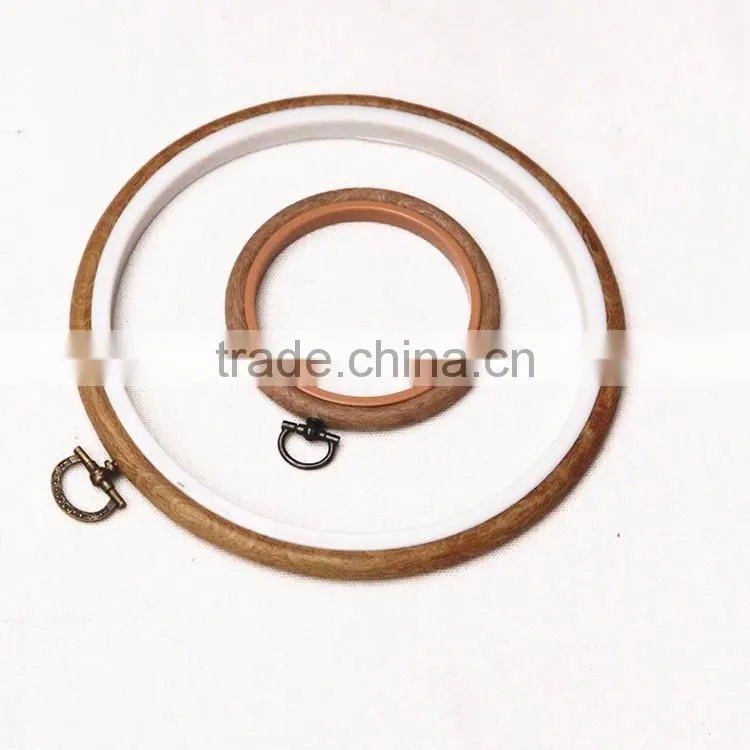 Wholesale Cross Stitch Accessory ABS Wooden Pattern Embroidery Hoops