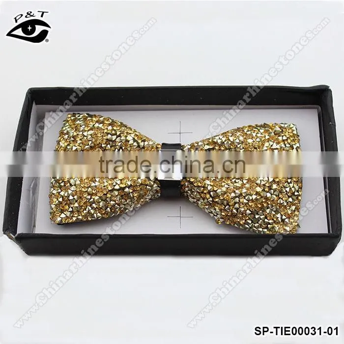 Bling Rhinestone Bow Tie Gift Case Packing Handmade Crystal Bowtie