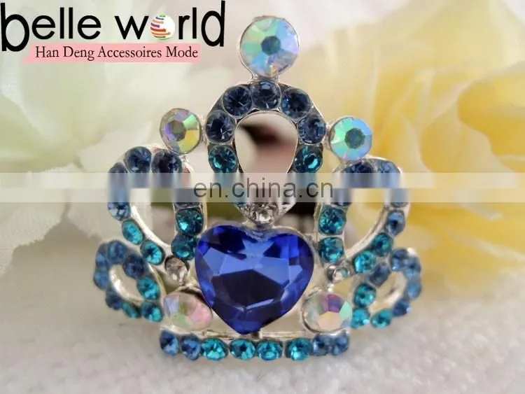 2 Colors Mini Rhinestone Crystal Crown Hair Comb Clip