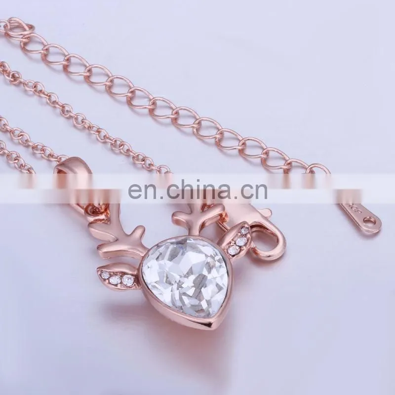 New arrival diamond rose gold plating necklace gift colar
