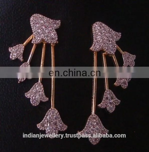 Cz earrings jewelry manufacturer, Cz chandelier jewellery exporter