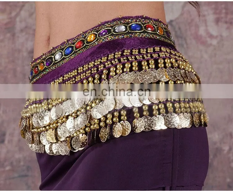 Cheap 248 and 338 coins Belly dance silver coins hip scarf Y-2035#