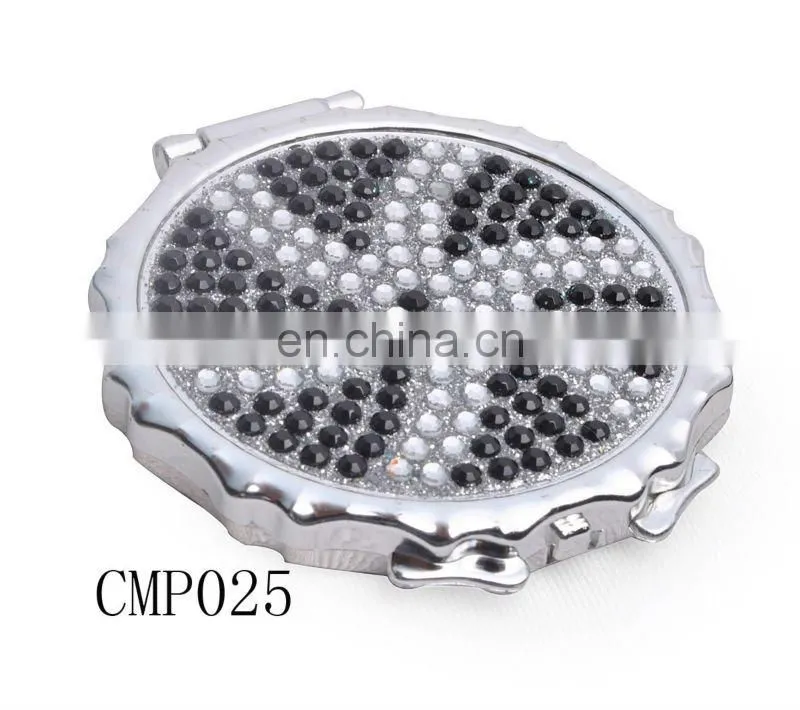 plastic cosmetic compact with crystal hot sale