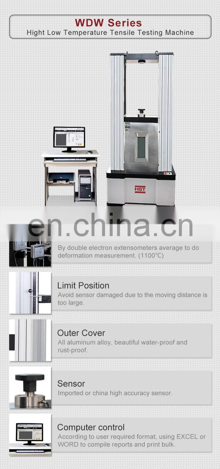 1100C WDW high temperature tensile testing machine