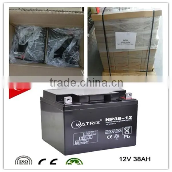 Manufacturer 12v 38ah battery for solar and wind system