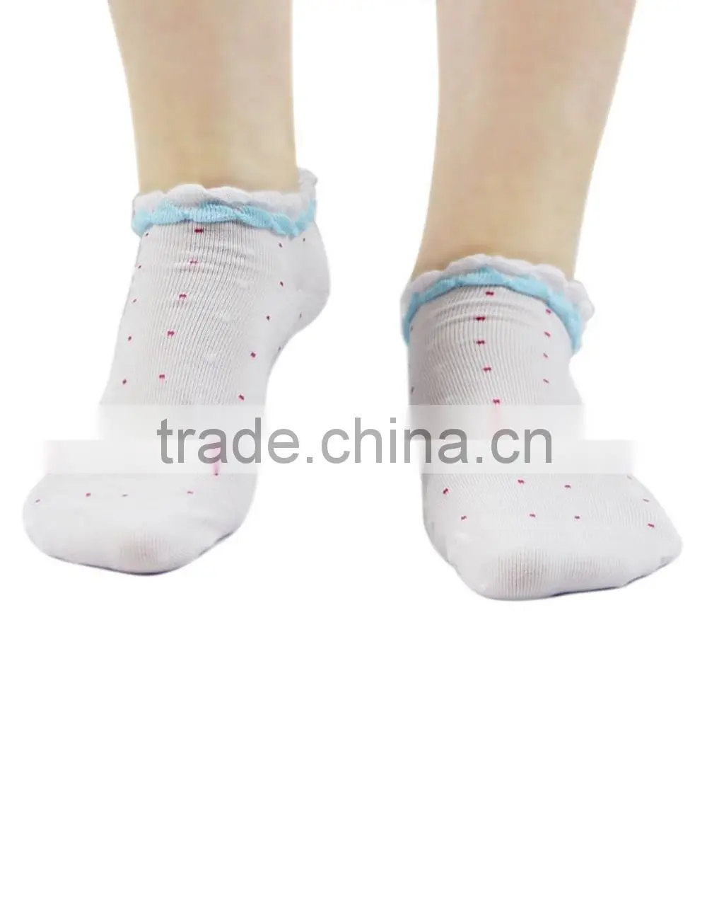 New design solid color jacquard lace boot socks for girls