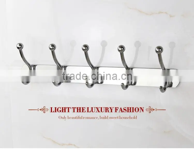 Wesda zinc alloy bathroom accessories decorative stainless steel coat hook for towel 831